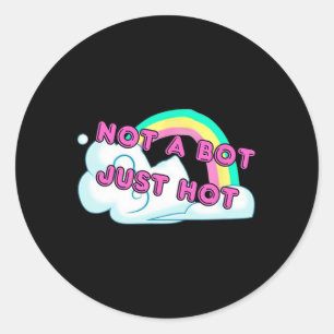 Geen Bot Alleen Hete Meisje Gamer Grafisch Schatti Ronde Sticker