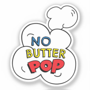 GEEN BOTER POP! Leuke stripboek Pop Art Popcorn Pu Sticker