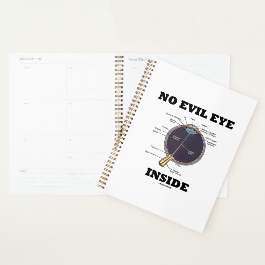 Geen boze ogen in anatomische eyeball Humor Planner (Display)
