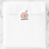Geen Brainer Funny Anatomy Brain Pun Ronde Sticker (Tas)