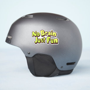 Geen Brein Alleen Plezierige Gele Tekst Sticker