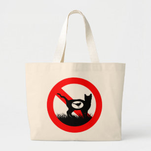 Geen buitenkatten grote tote bag