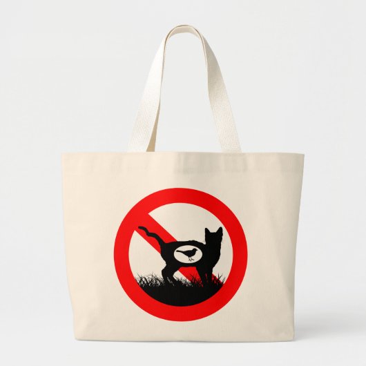 Geen buitenkatten grote tote bag (Voorkant)