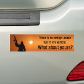 Geen buitenlandse brandstof hier bumpersticker (Op auto)