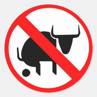 Geen bull ronde sticker