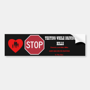 Geen Bumpersticker van Texting en het Drijven