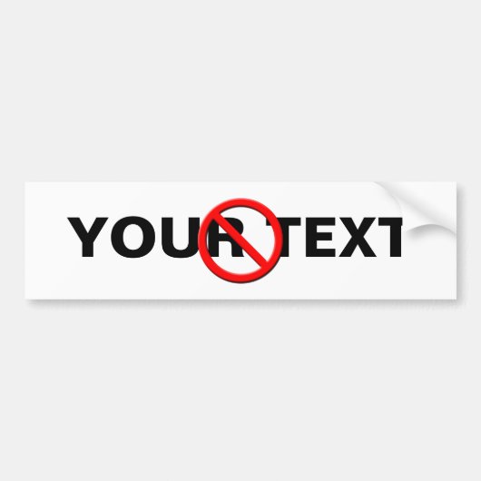 Geen Bumpersticker voor gebarentSjabloon (Voorkant)