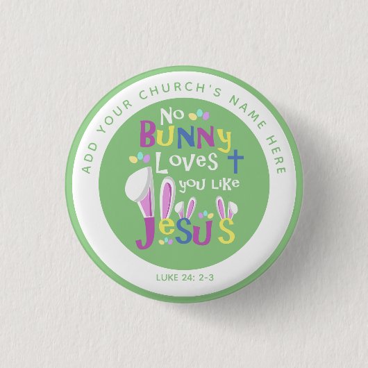 Geen Bunny maar Jezus | Kinder Pasen Ronde Button 3,2 Cm (Voorkant)