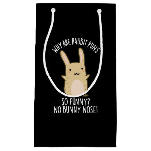 Geen Bunny Neus Grappige Konijn Puns Donkere BG Klein Cadeauzakje