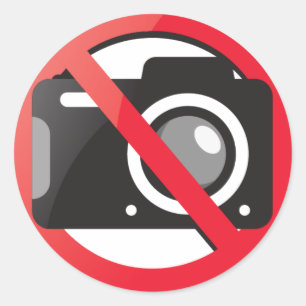 Geen camera toegestaan ronde sticker