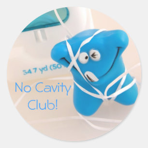 Geen Cavity Club. Ronde Sticker