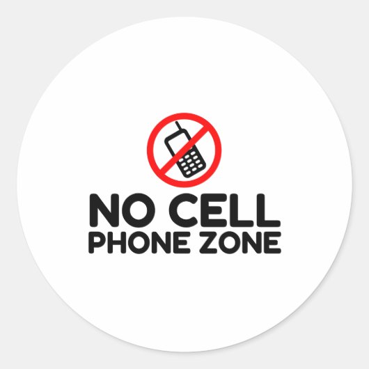 Geen celtelefoonzone ronde sticker (Voorkant)