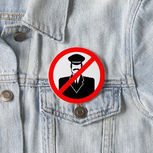 Geen Chauffeur Toegestaan Symbool Grappige Waarsch Ronde Button 7,6 Cm
