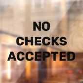 Geen Cheques Aanvaard Zakelijke Winkel Kennisgevin Raamsticker (Vel 2)