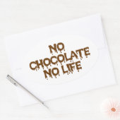 GEEN CHOCOLAAT GEEN LEVEN OVALE STICKER (Envelop)