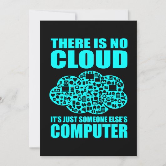 Geen Cloud Computer IT Tech Software Programmer Ge Bedankkaart (Voorkant)