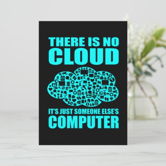 Geen Cloud Computer IT Tech Software Programmer Ge Bedankkaart (Staand voorkant)