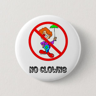 GEEN CLOWNS-BUTTON RONDE BUTTON 5,7 CM