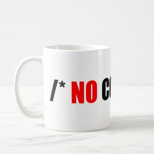 Geen commentaar Mok (Links)