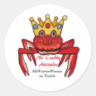 Geen Crabby Attitude, MeWarriorWoman op Twitch Ronde Sticker