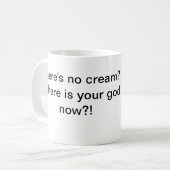 Geen Cream No God Koffiemok (Voorkant links)
