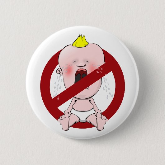 GEEN CRY BABIES RONDE BUTTON 5,7 CM (Voorkant)