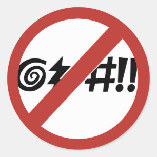 Geen Cursing toegestaan, Sign, Virginia, VS Ronde Sticker