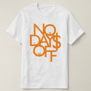 Geen dagen uit wit/Sinaasappel T-shirt
