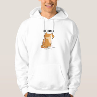 Geen Dank Chagrijnige Oranje Kat Quote Hoodie