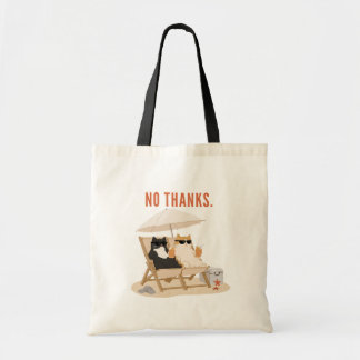 Geen Dank Ontspannende Katten Strand Illustratie Tote Bag