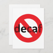 Geen decaf! informatiekaartje (Voorkant / Achterkant)