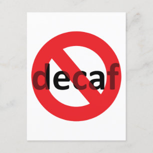 Geen decaf! informatiekaartje
