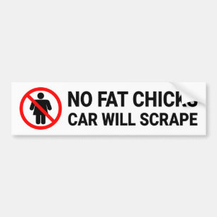 Geen dikke kuikens auto zal teken schrapen bumpersticker
