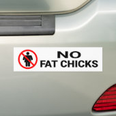 Geen dikke kuikens teken bumpersticker (Op auto)