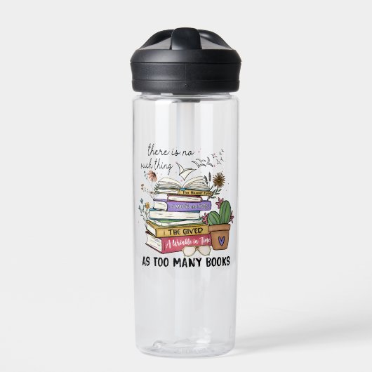 Geen ding zo veel boeken waterfles (Voorkant)