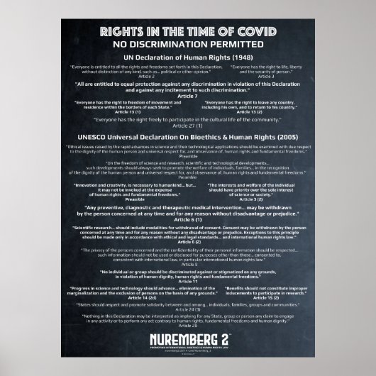 "Geen discriminatie" Mensenrechten groot Poster (Voorkant)