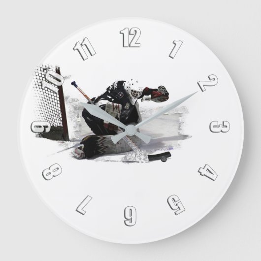 Geen doel hier! - Hockey Player Large Clock Grote Klok (Voorkant)