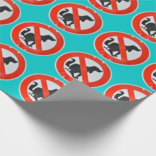 Geen Dog Poop Poo-teken Cadeaupapier (Hoek)