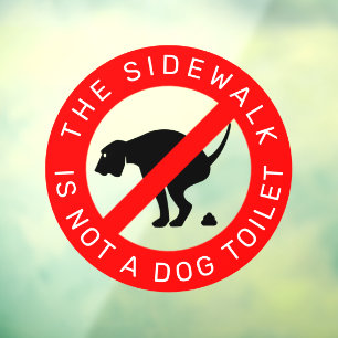 Geen Dog Pooping Sign Raamsticker