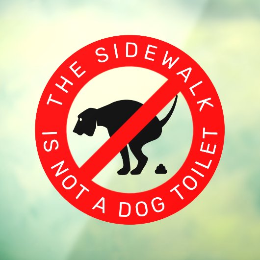 Geen Dog Pooping Sign Raamsticker (Vel 3)