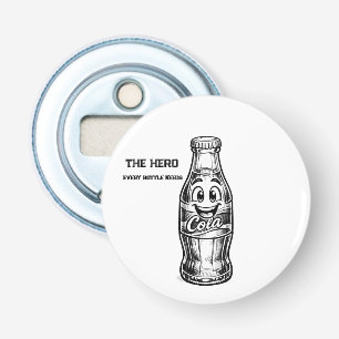 Geen Dop... Ik Open Flessen   Grappige Cola  Button Flesopener