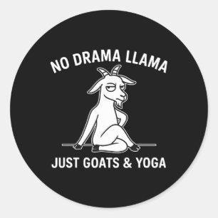 Geen Drama Lama Gewoon Geiten En Yoga Grappig Dier Ronde Sticker