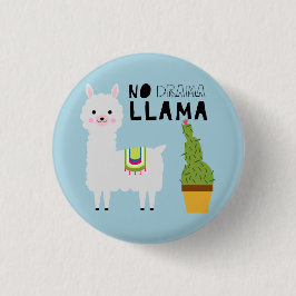 Geen drama lama schattige fiesta succulenten blauw ronde button 3,2 cm