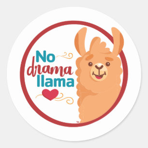 Geen drama lama (warm) ronde sticker