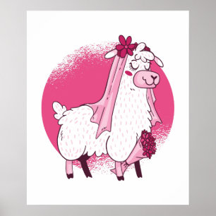 Geen Drama LLama BRUID Funny Huwelijk Bruidsfeest Poster