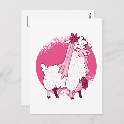 Geen Drama LLama BRUID Funny Trouwfeest Bruidsjurk Briefkaart (Voorkant / Achterkant)