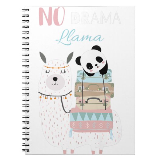 Geen Drama Llama Cute Panda die Llama Alpaca Prem Notitieboek (Voorkant)