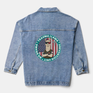 Geen Drama Trauma Llama Nurse Grappig EMS Gift Denim Jacket