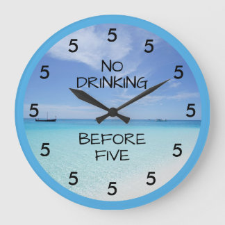 Geen Drink voor Vijf Beach Theme Novelty Grote Klok