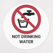 Geen Drink water, verbodsteken Labels (Design 1)
